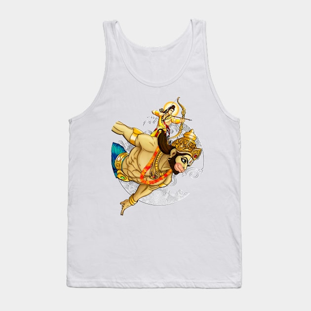 Maryada Purusottam - Shree Ram and Hanuman Tank Top by Roy's Disturbia